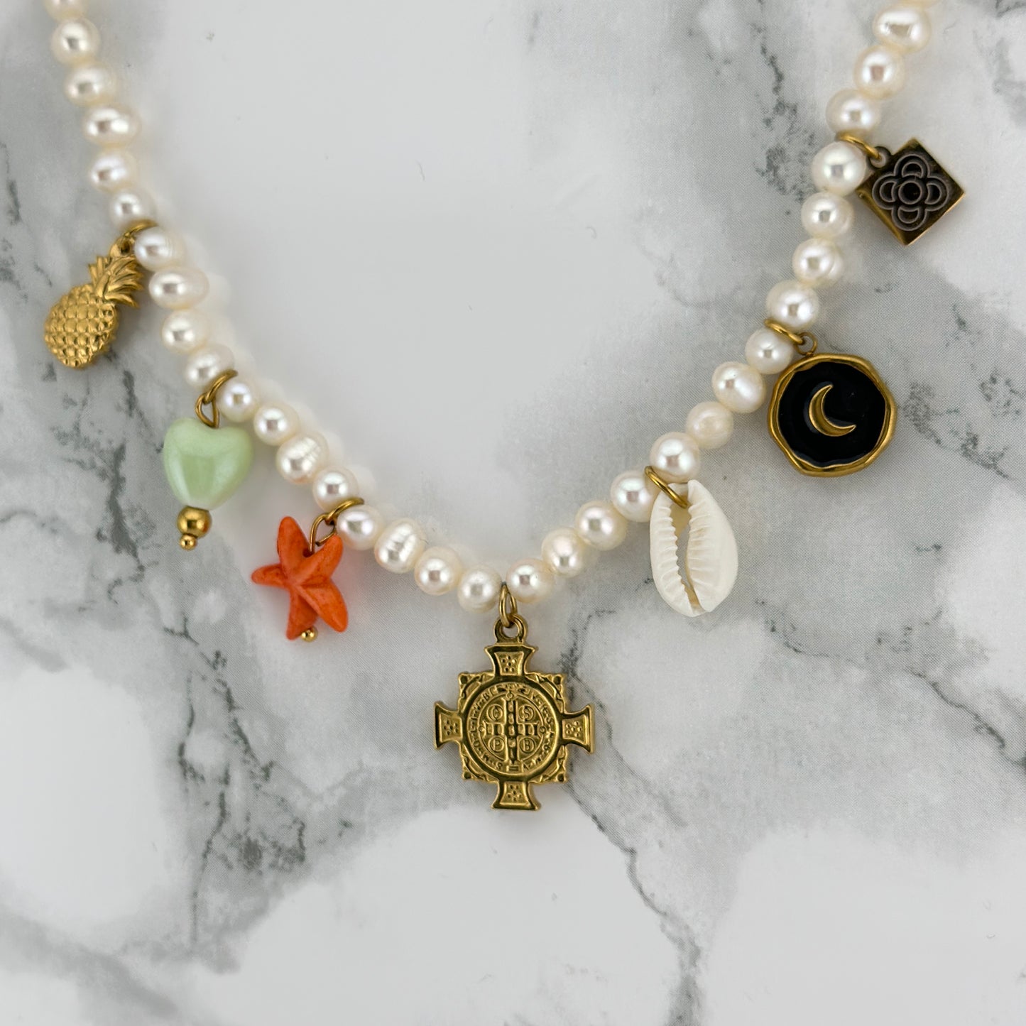 Augusta Pearl Charm necklace