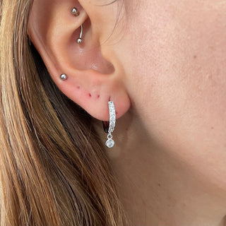 Zirkon Tiny Hoops silber