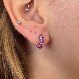 Tiny Pink Hoops silber