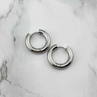 Silber klein chunk hoops