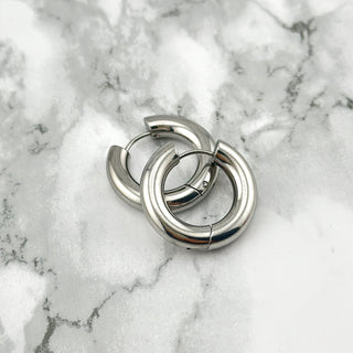 Silber mittel chunk hoops