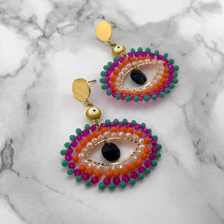 Multicolor Evil eye Ohrringe