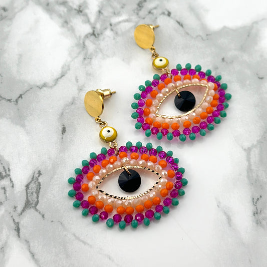 Multicolor Evil eye Ohrringe