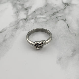 Silberner Button-Ring