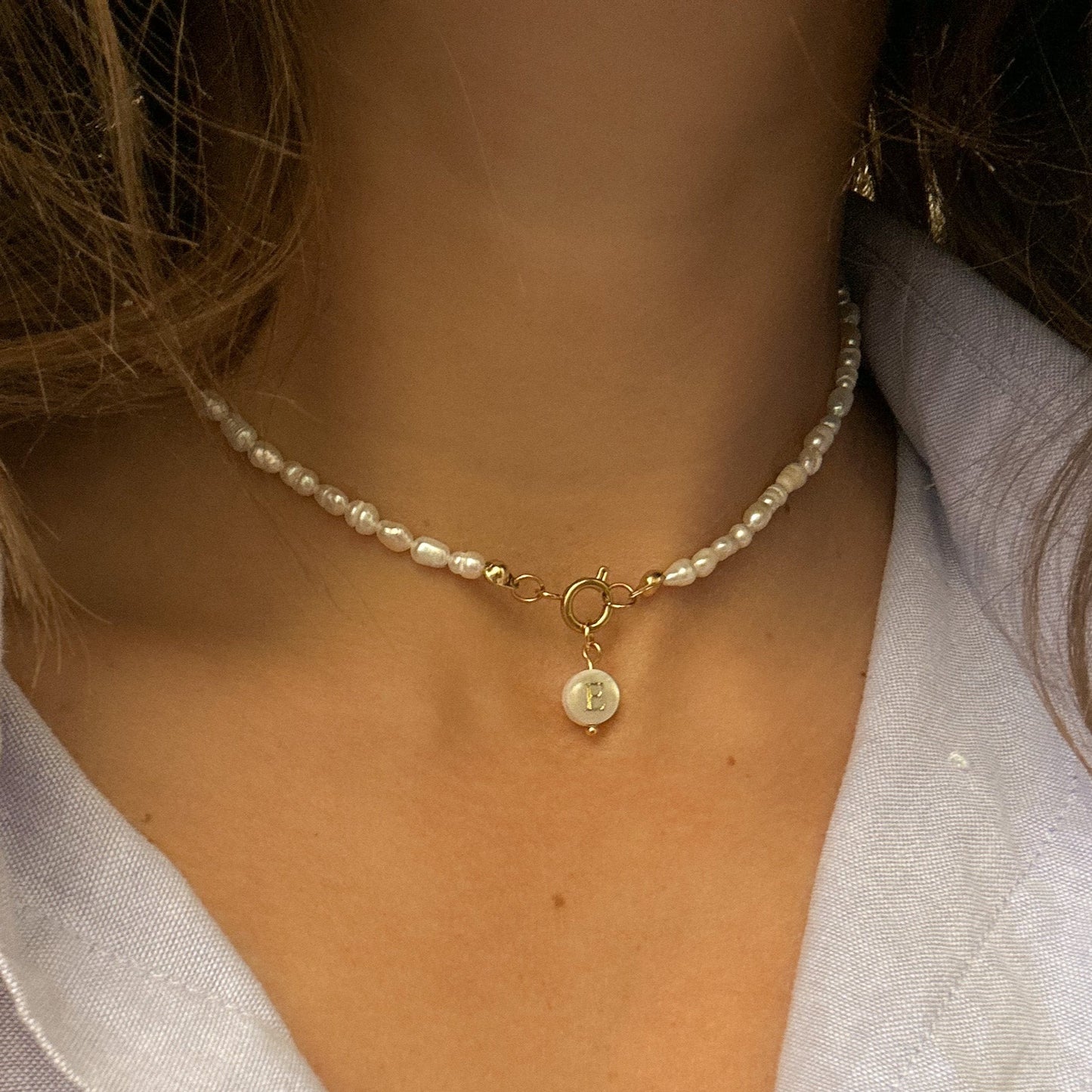 Perlen-Initialen-Halskette